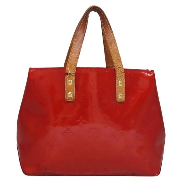 LOUIS VUITTON Monogram Vernis Reade PM Hand Bag Red Rouge M91088 LV Auth 104158 - Picture 2 of 16